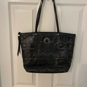 Shiny Black Coach Purse